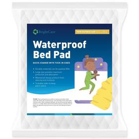 Brightcare 856614007696 Kids Waterproof Bed Pad - Washable Underpad With Tuck In Sides Secure And G