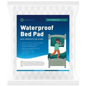 Sq1204 Brightcare Kids Waterproof Bed Pad - Washable Underpad With Tuck In Sides Secure And G