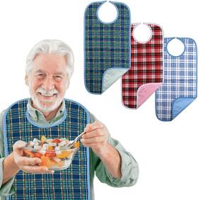 Brosive 726084489837 Adult Bibs 3-pack Washable Waterproof Clothing Protector For Men Women Elderl