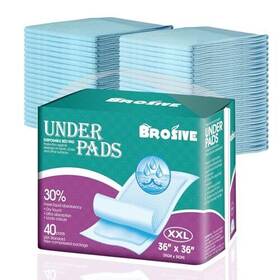 Brosive 726754812064 Extra Large Disposable Bed Pads For Incontinence 36 Inch X - 40 Count Leak-p