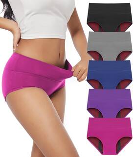 Caozitou 783712189606 Womens Incontinence Underwear 100ml Leak-proof Period High Waisted Brief He