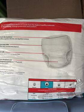 1117514 Cardinal Bg Sure Care Absorbent Underwear 2xl - Pack Of 12 60x80 Inch Heavy