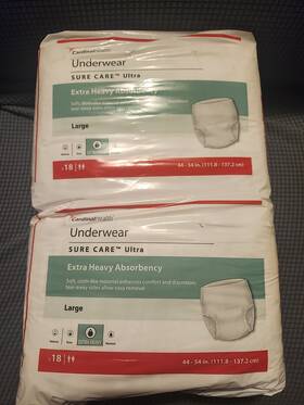 Cardinal 192253001894 Lot Of 2 Health Sure Care Ultra Large 44 Inch - 54 36 Total