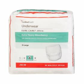 14553100 Cardinal 192253001900 Sure Care Ultra Adult Heavy Absorbent Underwear White - Extra