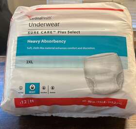 Cardinal 192253002006 Underwear Health Sure Care Plus Heavy Absorbency Xxl 4 Packs/48 Total