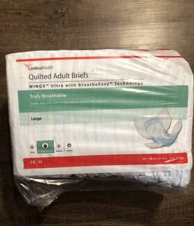 Cardinal 192253022844 Cardinalhealth 18 Ct Adult Diapers Large 45 - 58 In Waist Extra Heavy Wings New