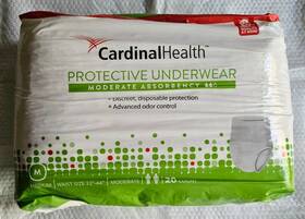 Cardinal 888499002657 Bag 20 Unisex Protective Briefs Moderate Absorbency Med 32 Inch -44 Diaper