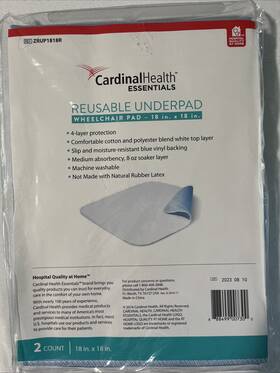 Cardinal 888499007300 Reusable Wheelchair Pads 18 Inch X18 Washable 2count Pack Health Essentials