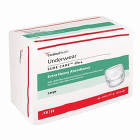 Cardinal Health 073588462447 Protective Underwear Sure Care Ultra Extra Heavy Absorbency Large Case