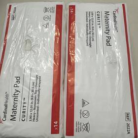 2022a Cardinal Health 2 Packs Maternity Pads Curity 14 Count 3.90 X 12.01 Inches