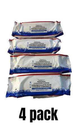 2aws-64 Cardinal Health 4 Packs Personal Cleansing Cloths Wipes 44 Each Pack