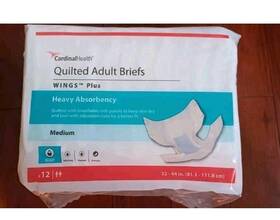 Cardinal Health 685456467081 Wings Plus Adult Quilted Briefs Medium 32 Inch - 44 Pack Of 12