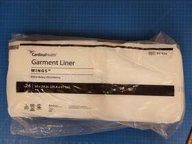 Cardinal Health 93 B24 Wings Garment Liner Extra Heavy Absorbency 10x24in 24 Count