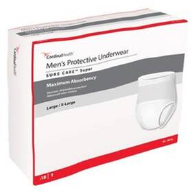 Uwmlxl18 Cardinal Health Mens Protective Underwear Sure Care Super Maximum Absorbency White La