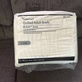 Ref-65035 Cardinal Health Quilted Adult Briefs Xl 15 Pack Wings Extra New
