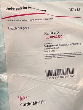 Upb2336 Cardinal Health Underpads For Incontinence Pack Of 5 36 Inch X23 B5