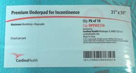 Uppm3136a Cardinal Protective Underpad Premium Absorbency Extra Large 31x 36 Case Of 40