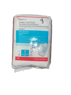 Cardinalhealth 192253001542 Bladder Control Pads Wings 24 Count Heavy Absorption