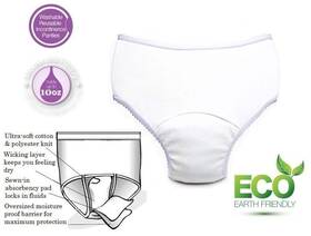 2465-10-2x-wht Care Apparel 10 Oz - 2xl Ladies Reusable Incontinence Panty White