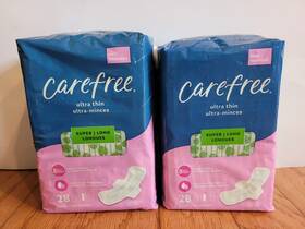 Carefree 078300140443 Lot Of 2 Ultra Thin Super Long 28 Ct Each