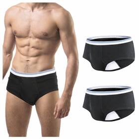 B5-519639 Carer Mens Incontinence Underwear Washable 2 Pack Cotton Reusable