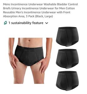 Carer Healthcare Incontinence Pregnancy 745842683683 Mens Underwear Washable Bladder Control Briefs Urinary Incontine