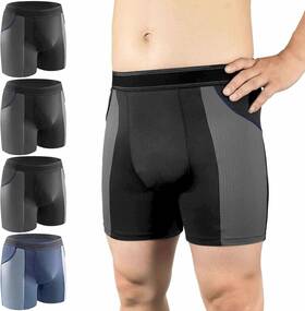 Spk-m80-bl-m-b4 Carer Men Boxer Briefs Incontinence Underwear Sport Medium 4-pack 3 Black 1 Blue