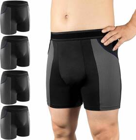 Spk-m80-bl-s-j4 Carer Mens Boxer Briefs Incontinence Underwear Sport Small 4-pack 4 Black Sealed