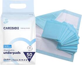 Csdu130 Careside 23x36 Chucks 50 Count Max Absorbency Disposable White And Light Blue
