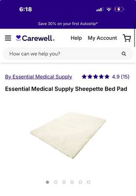 M92d3153 Carewell Sheepette Bed Pads