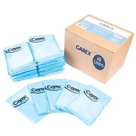 Carex 023601088024 Premium Commode Liners 48 Pack Leak Proof - Fits Most Commodes With Abs