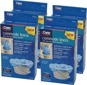 Amzk008 Carex Commode Liners 28 Pack Fits Most Toilets Absorbent Disposable 2 Quart
