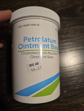 Carolina Med Prod Co 346287508168 Petrolatum Ointment Base Cholesterolized Absorbent 1 Lb