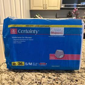 Certainty 311917161877 Walgreens Womens Underwear Maximum Absorbency S/m 36 Count