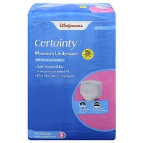 Certainty 311917198064 Walgreens Womens Underwear Maximum Absorbency Large 32 Ea