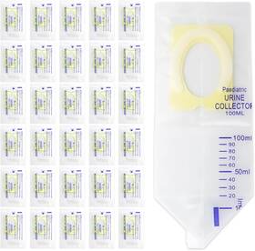 Chaseroad 726084752467 30 Pcs Pediatric Urine Bag Collectors Clear Catcher Pouch Adhesive Surfac