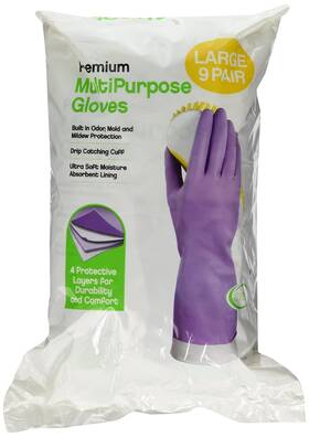 Bhbusazin027136 Clean Ones Premium Multi Purpose Rubber Gloves Large Pack Of 9 Pairs