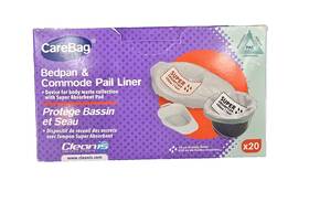 7711140 Cleanis Carebag Commode And Bedpan Liners With Super Absorbent Pad 40 Count 2 Boxes X 20