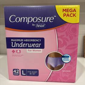 Composure By Rexall 090891948642 Underwear For Women Ct 42 Size L