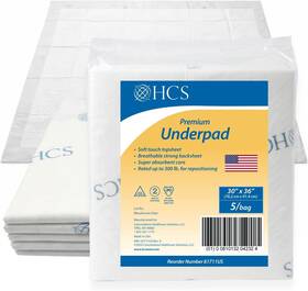 81711us-bg Concordance Healthcare Solutions Hcs Disposable Underpads 30x36 Gel-filled 5ct - 300lb Ultra Absorbent Medical