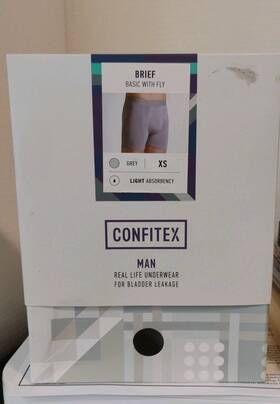 Confitex 421031183196 Mens Rare Hard-to-find Brand Shorts Grey Style Bladder Leakage Xs