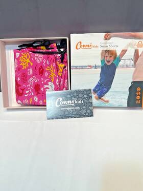 6604-3-sp Conni Kids Containment Swim Shorts - Size 8-10 Sunset Pink Nib