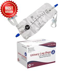 Corp 313033722741 Urinary Leg Bag Catheter 1000ml Medium Anti-reflux Non-drip Valve 12 Pack