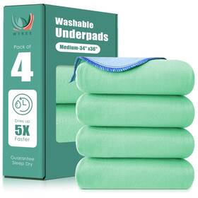 Cosy Family 974392303862 Waterproof Washable Underpads 34 Inch X 36 - Heavy Absorbency Reusable Bedwett
