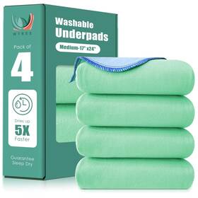 Cosy Family 974392303893 Waterproof Washable Underpads 17 Inch X 24 - Heavy Absorbency Reusable Bedwett