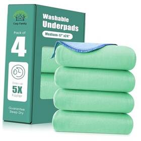 Cf-pad-4p-17x24-blue Cosy Family Waterproof Washable 17x24 Inch Pack Of 4 Blue And Green