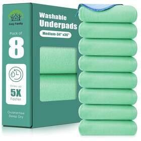 Cf-pad-8p-34x36-blue Cosy Family Waterproof Washable Underpads 34 Inch X 36 - Heavy Absorbency Reusable Bedwetti