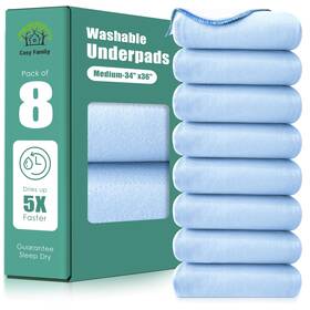 Cf-pad-8p-34x36-white Cosy Family Waterproof Washable Underpads 34 Inch X 36 - Heavy Absorbency Reusable Bedwetti