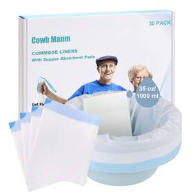 Cowb Manm 735530546857 Commode Liners With Absorbent Pads Pack Of 30 Portable Toilet Bags For B