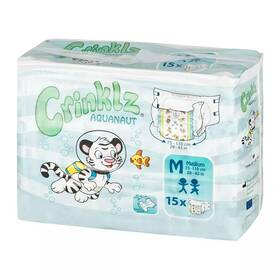 60100 Crinklz Adult Diapers Aquanaut Print Medium 29-43 In Pack/15